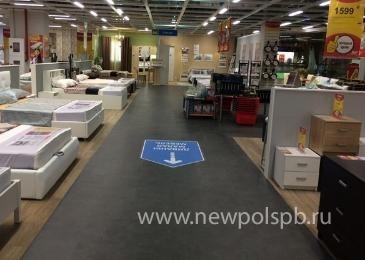Укладка контрактной виниловой плитки "Forbo Effekta" для Компании "Hoff"  в ТРК "Питерленд." Приморский пр., д.72.