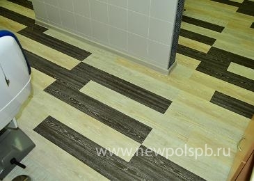 Укладка виниловой плитки "Tarkett" Lounge для ООО "Мир Стоматологии", Кондратьевский пр. ,д.48.
