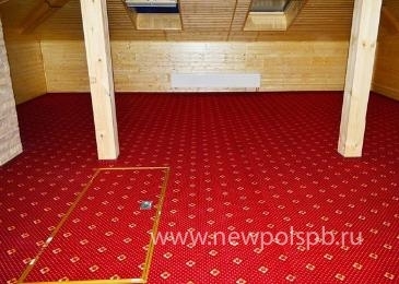Укладка ковролина на клей в п.Ропша (в коттеджном поселке «Ропшинские просторы», ул.Пушкина,д.21).